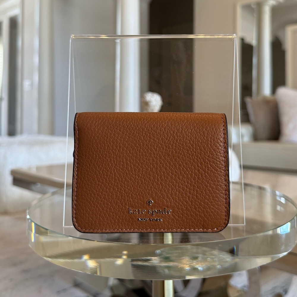 NWT Kate Spade Cognac Leather Card Holder
